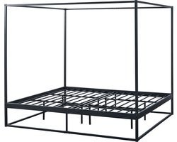 Hemelbed Kristianstad met bedbodem 180x200 cm zwart