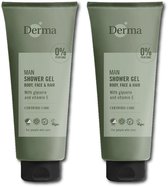 Derma Man - 3 in 1 douchegel - Voordeelverpakking 2 x 350 ML - Hypoallergeen - Vegan - Parfumvrij