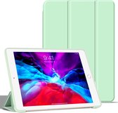 Hoes geschikt voor iPad 2021 Silicone hoesje soft cover Floral Groen - Hoes geschikt voor iPad 2021 - Hoes geschikt voor iPad 9e/8e/7e Generatie hoes Smart hoes Trifold - Hoes geschikt voor iPad 2020 hoes