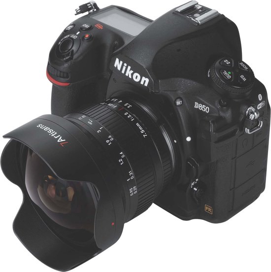 7artisans - 7.5mm F3.5 Nikon F-vatting, zwart