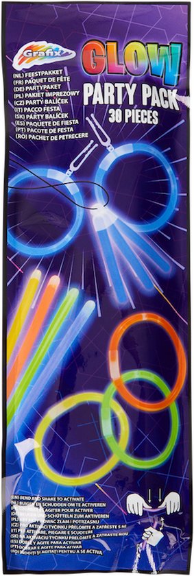Glow in the dark party pack - feest - 20 stuks - assorti