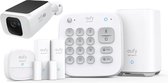 eufy Security - Kit d'alarme 6 pièces - Wit, Système de sécurité - Clavier - Capteur de mouvement - 2 capteurs fenêtre/porte + caméra solaire eufycam S40