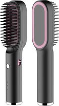 NOUVEAU Pro Hair Straightening Brush Black - Brosse à cheveux électrique - Zwart/ violet