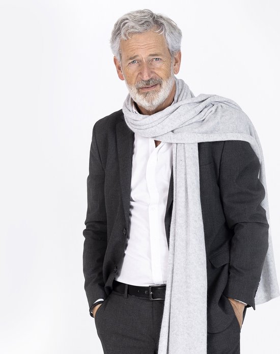 "LunaModi"-Licht Grijs-SALE-Cashmere-Sjaal Dames-Sjaal Heren-200*70 cm-Made In Italy-Heren-Sjaal Dames Herfst-Sjaals Dames-Sjaals Winter-ModeSjaal-Sjaals