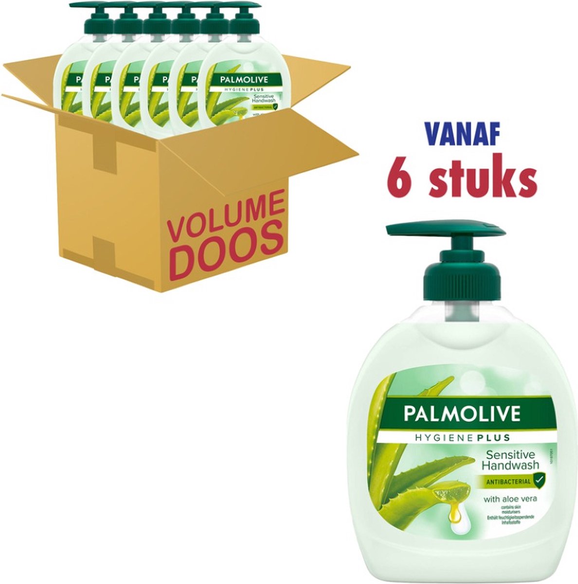 Palmolive Handzeep pomp Hygiene Plus Sensitive 6 x 300 ml