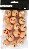 Hoofden, d: 30 mm, 16 stuks, licht beige