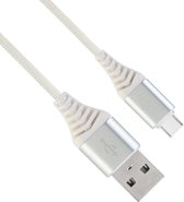 USB-C Kabels Oplaadkabel USB A naar USB C Kabel Nylon - USB A Kabel Data - USB A naar USB C Kabel - 2 meter - Wit
