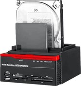 All-in-One HDD Docking Station + Kaartlezer - Docking Station Laptop/Desktop - Harde Schijf - USB 3.0 – HDD/SSD 2.5/3.5 - IDE/Sata/eSATA - Rood