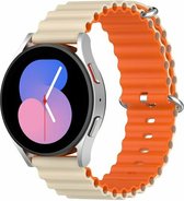 By Qubix 20mm - Ocean Style bandje - Beige - oranje - Geschikt voor Huawei watch GT 2 (42mm) - Huawei watch GT 3 (42mm) - Huawei watch GT 3 Pro (43mm)
