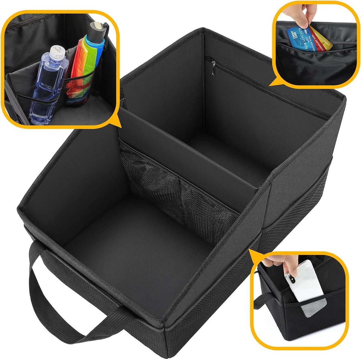 Opbergbox voor in de kofferbak van de auto, opbergtas voor in de