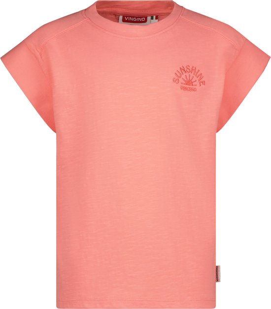 Vingino T-shirt Hinka Meisjes T-shirt - Peach Coral - Maat 128