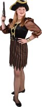 Magic By Freddy's - Piraat & Viking Kostuum - Beroemde Piraat Mary Read - Meisje - Bruin - Maat 164 - Carnavalskleding - Verkleedkleding