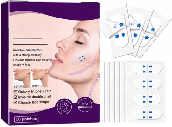 IBBO® - Gezichtsliftstrips - 60 STUKS - Face Tape - Transparant - beauty tape - gezicht tape - face tape lift - gezichttape facelift