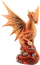 Sculpture Dragon du Désert - Dragon du Désert - Jaune Orange - Anne Stokes - Fantasy Homedeco - 21x28cm