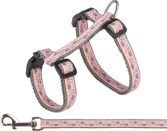 Trixie Kattentuig Met Riem Grijs / Roze - 27-45 CM/13 MM 120 CM