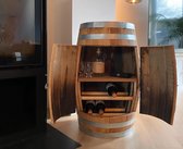 Drank kast "Chardonnay" - Wijnrek - Wijnkast - Wijnmeubel - Wijnvat 110 liter - Geolied kastanje hout