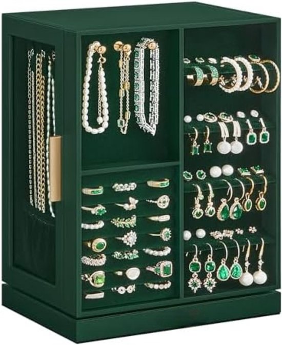 Sieradendoos XL - Juwelendoos - Juwelen Houder - Groen