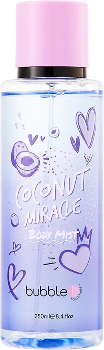 Goedkoopste Bubble T | Coconut Miracle Body Mist | 250ml | Zachte kokosgeur | Laat je huid achter met een heerlijke geur!