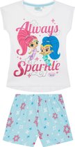 Shimmer-and-Shine Pyjama met korte mouw - wit - Maat 98