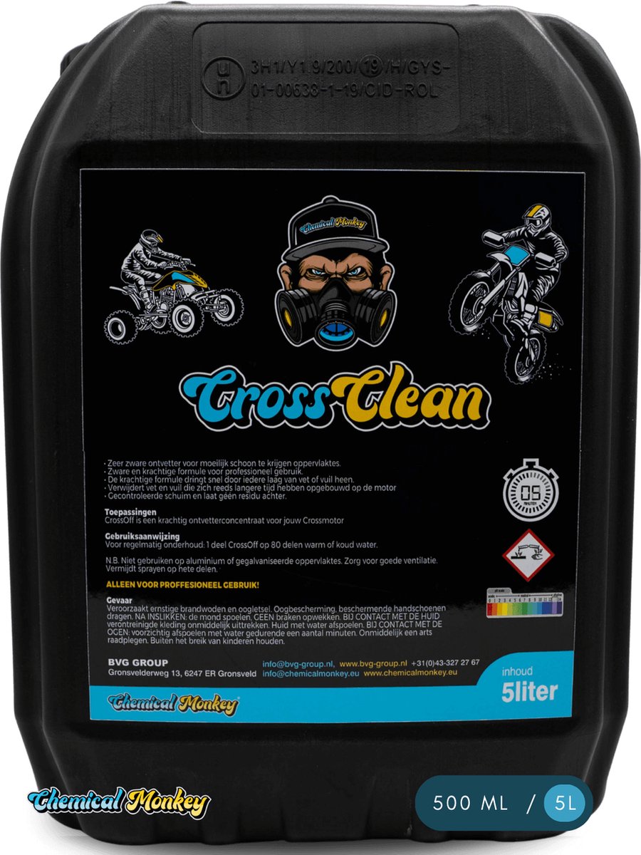 Chemical Monkey Cross clean - 5L - Geconcentreerde motorcross reiniger - Professioneel onderhoud van dirtbikes en motorcrossers