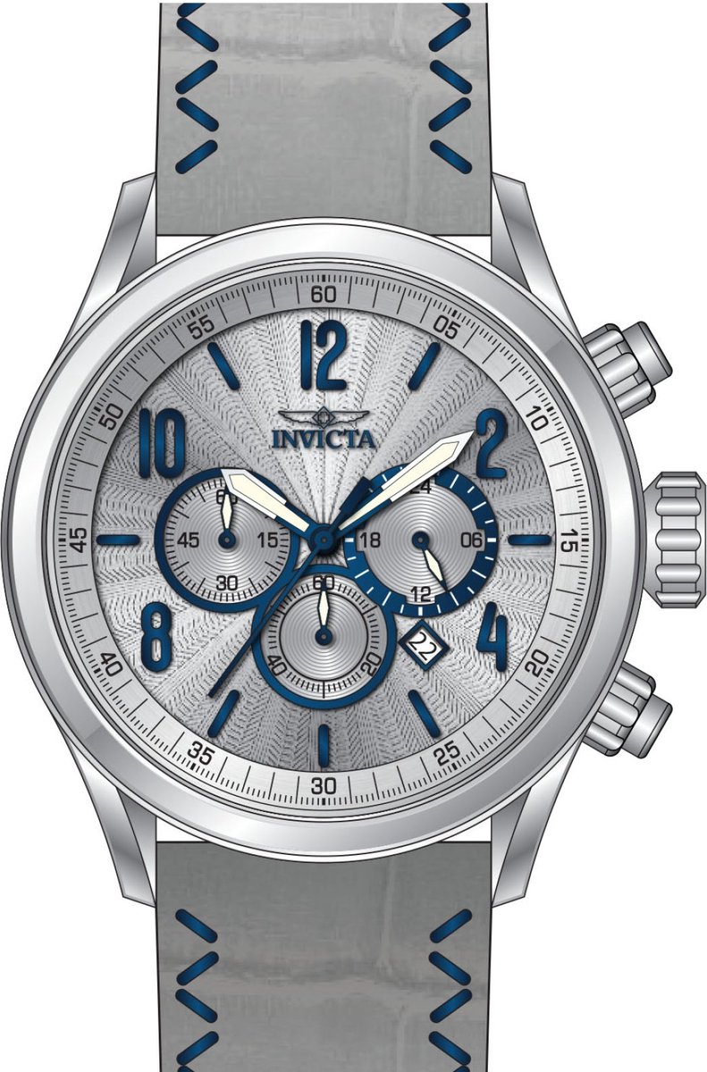 Invicta Bolt 46558 Heren Horloge - Waterdicht - Analoog - Quartz Uurwerk - Roestvrij Staal met zilveren Wijzerplaat - 50mm