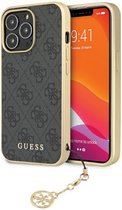 Guess 4G Charms Back Case - Geschikt voor Apple iPhone 14 Pro (6.1") - Grijs
