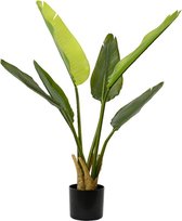 Decoris Kunstplant Strelitzia in pot kunststof 6 bladeren dia.40x90cm groen