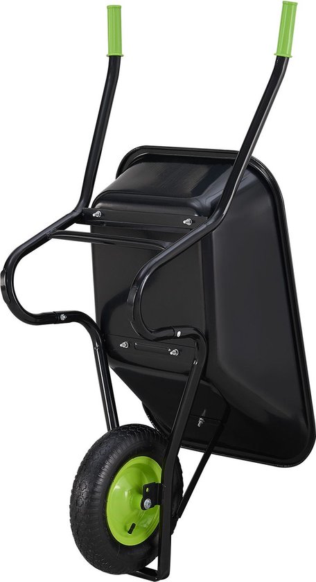 Kruiwagen 100 Liter - Luchtbanden - Zwart - Max. 210 KG - Incl. Handschoenen