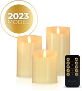 KENN® 3D Oplaadbare LED Kaarsen - 3 Maten - Inclusief Afstandsbediening - Veilig & Duurzaam - Realistische Kaarsen - Oplaadbare Waxinelichtjes - Ongeparfumeerd - Kerstverlichting - Led Kaarsen Oplaadbaar