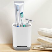 Tandenborstelbeker, afneembare kunststof tandenborstelhouder, elektrische tandenborstelorganizer, antislip voor familie, kinderen, lichtgrijs