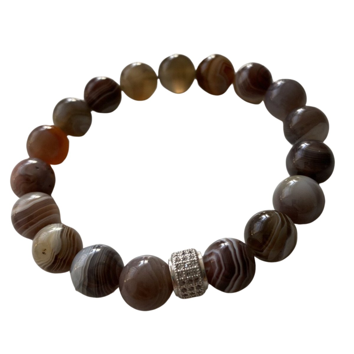 Edelsteen Armband met Botswana Agaat - Dames / Heren- Cadeau - Handgemaakt - Valentijn