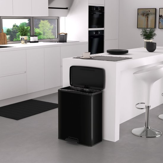 Prullenbak Curver Decobin - 65L - Rectangulaire - Zwart