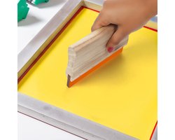 Belle Vous Zeefdruk Trekspatel (3 Pak) – 3 Maten Spatels – Rubberen Inkt Schraper met Comfortabel Houten Handvat – DIU Kunst & Hobby, Transparante Film, Maskeertape & Glas Trekker
