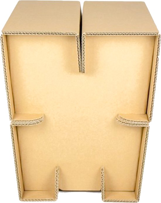 Kartonnen blok kruk - kartonnen meubel - karton kruk - 35x35x41 cm - Duurzaam Karton - Hobbykarton - KarTent