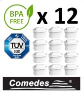 12x COMEDES waterfilter voor BRITA - Maxtra - Mavea - Marella - Aluna - Mavea - Style - Flow - Elemaris - vervangt Maxtra , Maxtra Pro , Maxtra+, 12 stuks