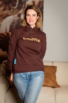 Knuffle Classic Hoodie | Stijlvol, comfortabel en duurzaam | 100% organisch katoen | In 4 kleuren, vanaf maat 122 kids t/m XL volwassenen | Lisa: Mijn favoriete hoodie! | Tom: Mooie kwaliteit, casual en stijlvol | Dit is maat XL, kleur bruin