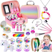 Kindermake-Up Sets voor Meisjes, Make-Up Kit Meisjes Speelgoed Wasbaar Kinderschminkset Doen Alsof Speelgoed Kerst Verjaardagscadeau