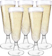 48 Plastic Champagneglazen voor Bruiloften, Verjaardagen, Kerst & Feesten, 150ml - Elegant, Stevig & Herbruikbaar