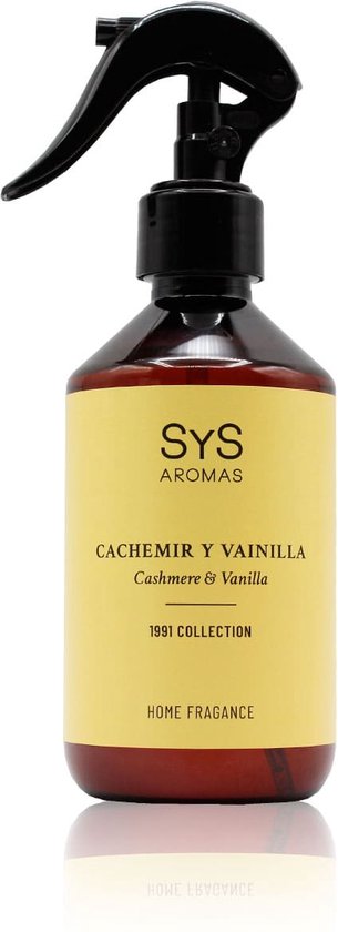 SYS Geurspray Kasjmier & Vanille - Room Spray - Heerlijk Aromatisch - Huisparfum Spray - 300ml