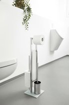 WENKO Toiletbutler Rivalta RVS mat - Toiletborstel met houder, Toiletrolhouder en Reserverolhouder