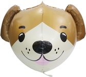 Ballon en aluminium 4D Cute Animal Face - chien - animal - aluminium - ballon - animal de compagnie - décoration