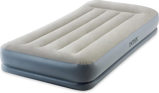 INTEX - pillow rest mid-rise - luchtmatras - luchtbed - 191x99x30 cm - luchtbed 1 persoons - opblaasbaar matras - fiber tech - camping matras - ingebouwde elektrische pomp - camping matras - comfortabel slapen