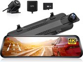 Mirror Dashcam G93H -10" IPS Écran Tactile 4K + Caméra Full HD Duo Tracker GPS (Carte TF 32 Go Gratuite)