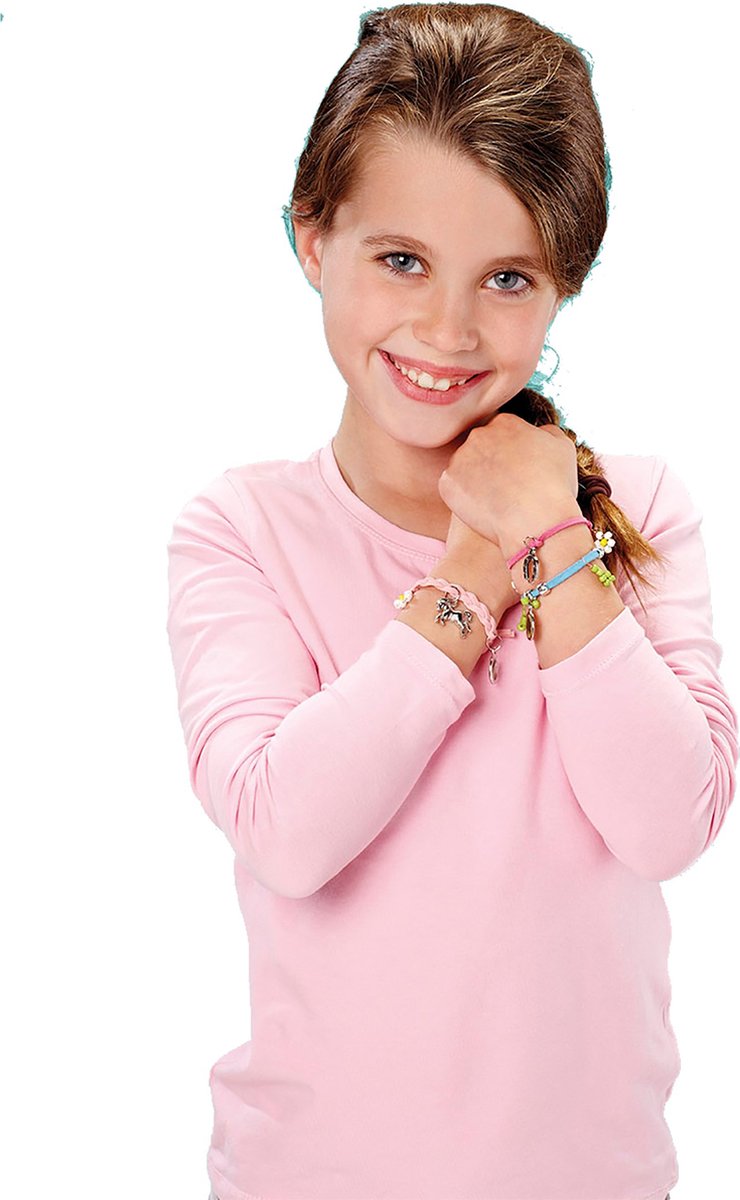 Totum Pretty Pony - knutselset paarden sieraden maken - bedel armbandjes maken met hoefijzer en paardenbedels - creatief speelgoed meisjes knutselset - cadeautip — afbeelding 16