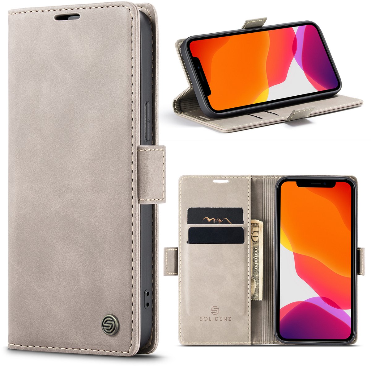 Solidenz Hoesje - Geschikt voor iPhone 14 - Urban Book - Beige
