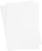 Karton - Hobbykarton - Tekenpapier - Wit - DIY - Knutselen - Tekenen - Schilderen - A2 - 42x60cm - 180 grams - Creotime - 10 vellen