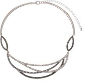 Behave - Statement ketting dames - Klassiek design - Steentjes - 41 cm