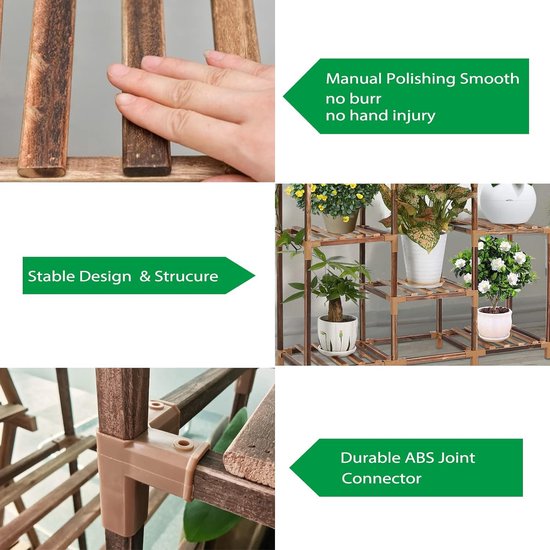 COSTWAY Plantenrek, bloemenrek, bloemenstandaard tuin, bloementrap, van hout, plantentrap met meerdere verdiepingen, houten rek (75 x 25 x 140 cm COSTWAY Plantenrek, bloemenrek, bloemenstandaard tuin, bloementrap, van hout, plantentrap met meerdere verdiepingen, houten rek (75 x 25 x 140 cm