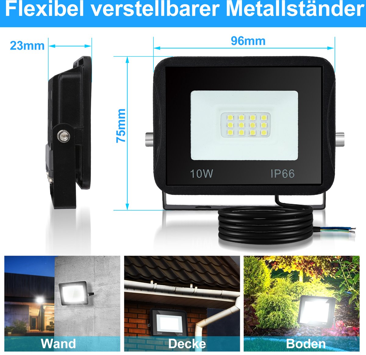 Willpower 4 stuks RGB led-spots, voor buiten, binnen, 50 W, led-spot, 16 kleuren, 4 modi, geheugenfunctie en afstandsbediening, RGBW, projector, waterdicht, IP66, voor tuin, bar, feest, terras