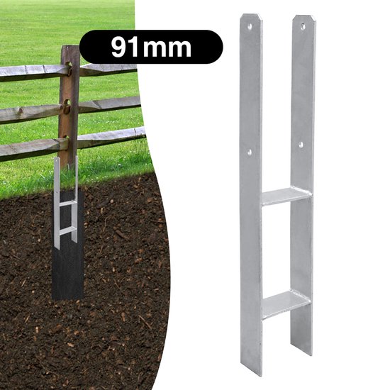 Foto: 6x post support voetstukken paalhouder h paalsteun verzinkt 600mm paalsteun houtbescherming paalanker 91mm